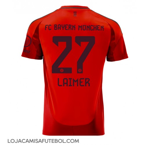 Camisa de Futebol Bayern Munich Konrad Laimer #27 Equipamento Principal 2024-25 Manga Curta